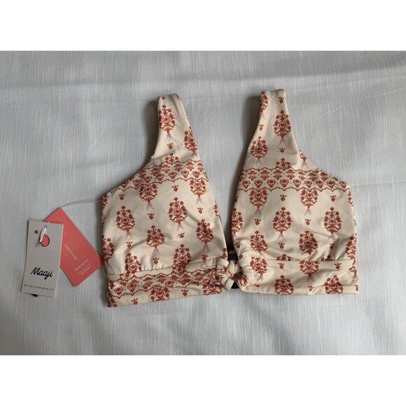 MAAJI Bath Stamp Eloise Long Line Triangle Reversible Bikini Top Sz L New - Picture 4 of 9